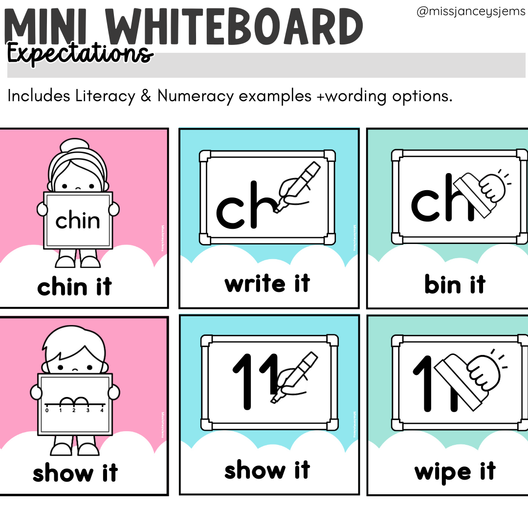Mini Whiteboard Expectations I Whiteboard Cue Display I Chin it Park i ...