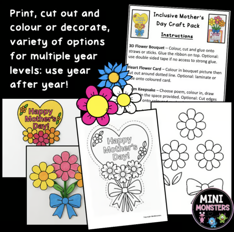 Mother’s Day Art Activities | Inclusive Variety of Crafts | Primary School