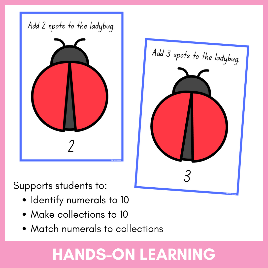 1 to 10 Counting Mats | Fine Motor Skills | Ladybug | Foundation | Kindergarten