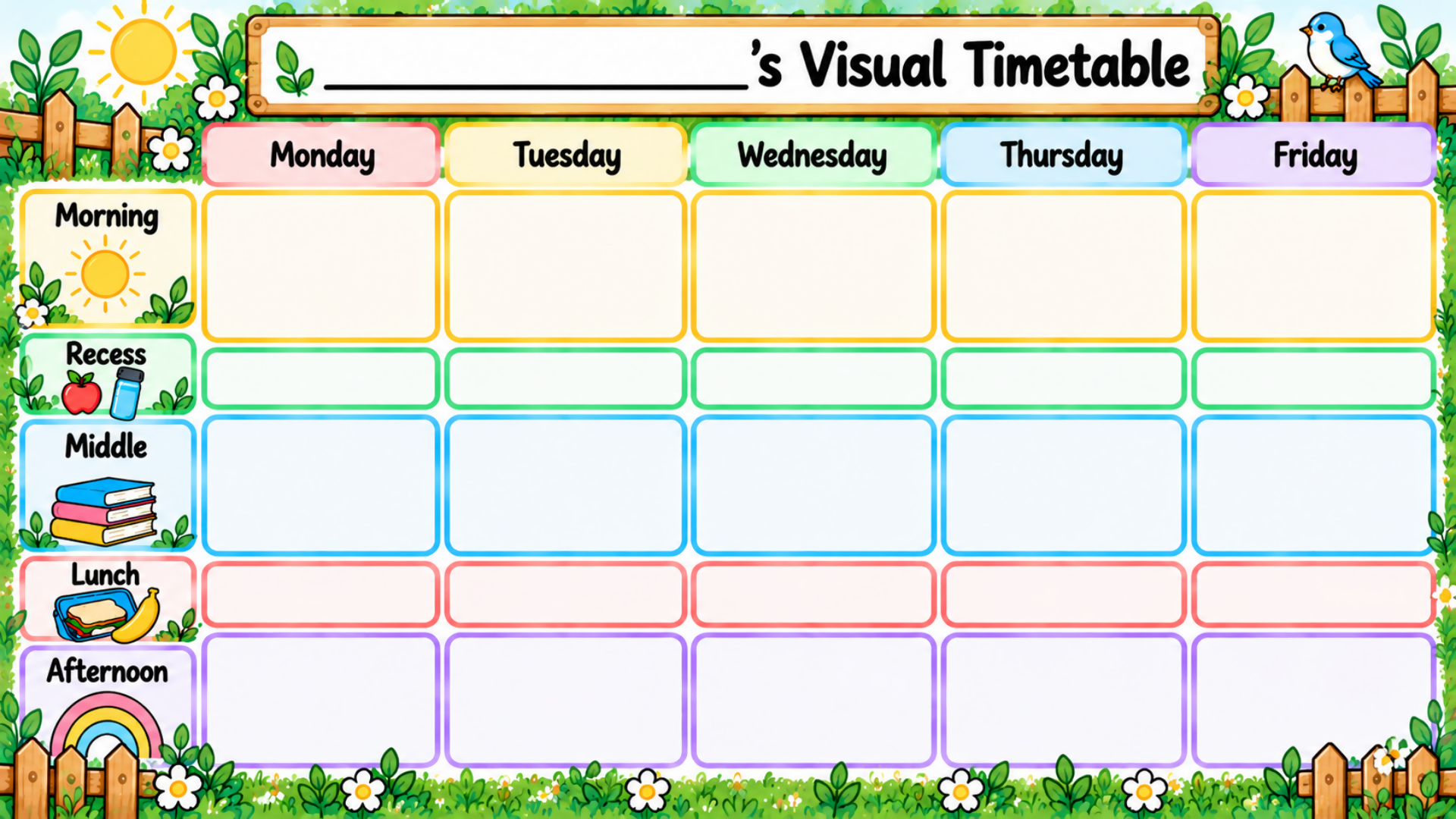 Visual Timetable & Support Cards Bundle | Space, Garden & Dinosaur | Primary