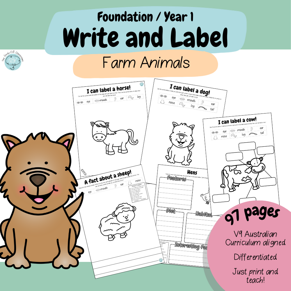 Foundation & Year 1 V9 Differentiated Information Writing - Farm Animals
