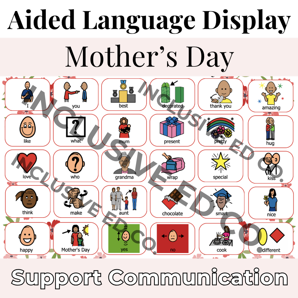 Mother’s Day Aided Language Display (ALD) | Communication board | Visuals