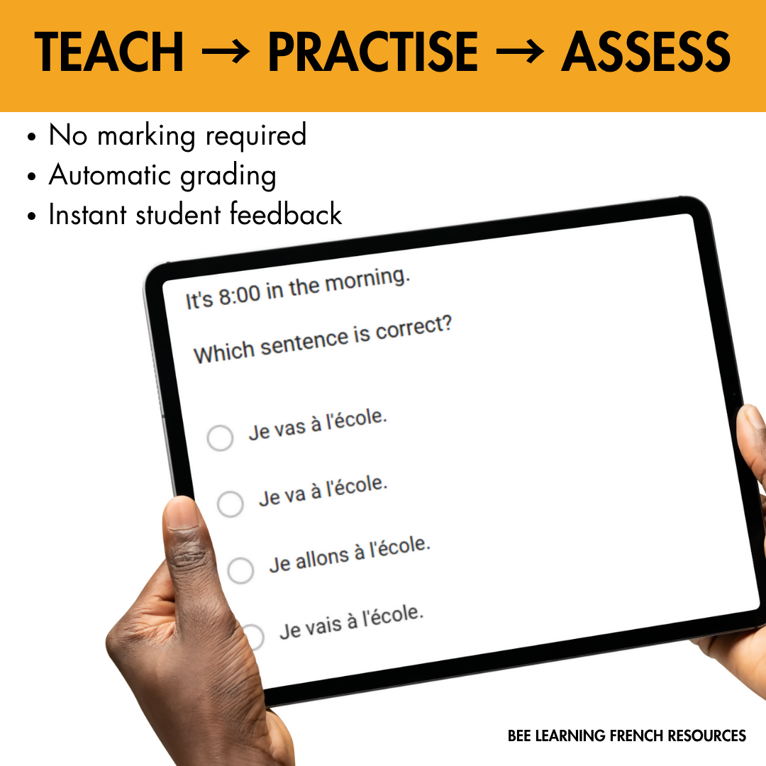 French Present Tense Mixed Review | Self-Marking Google Forms Assessment