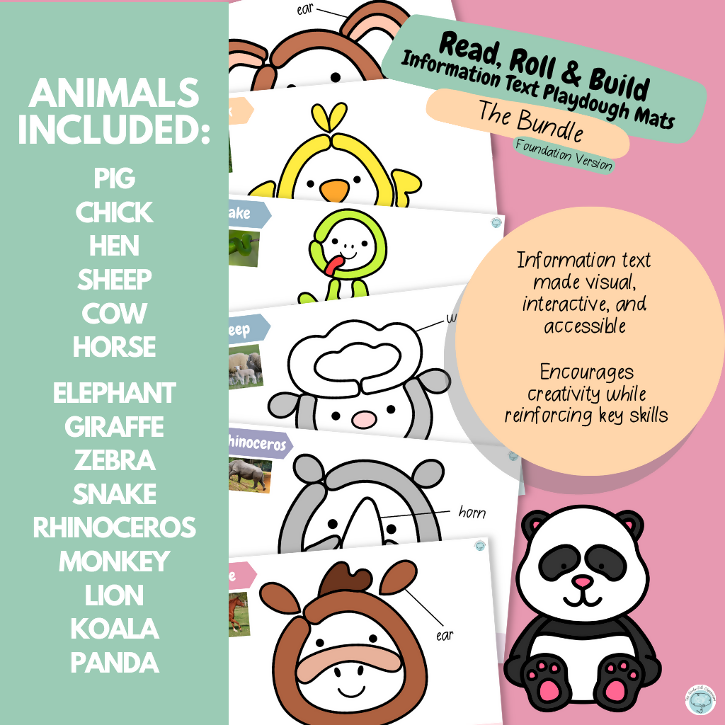 Information Playdough Mats BUNDLE | Kindergarten Foundation | Farm & Zoo Animals