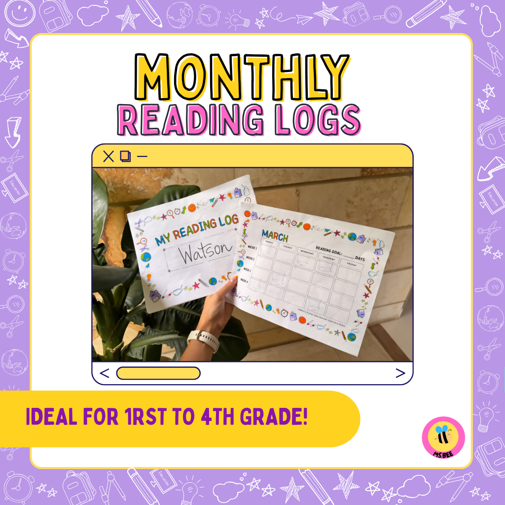 Monthly Reading Log | Parent Signature | Weekly Tracker
