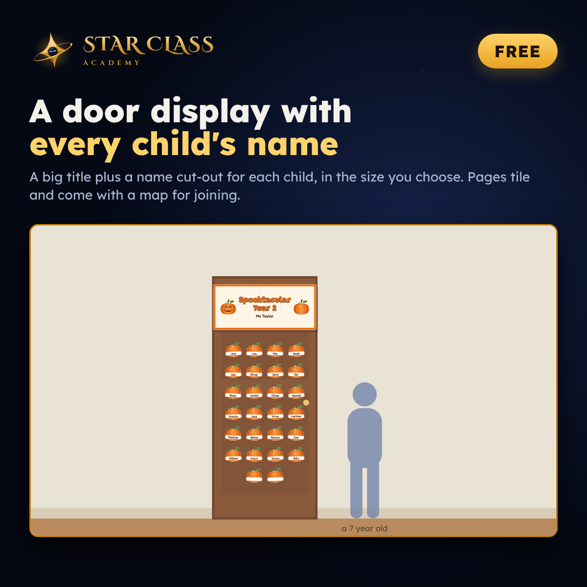 Halloween Classroom Decor | Editable Name Labels, Door Display & More | K-6