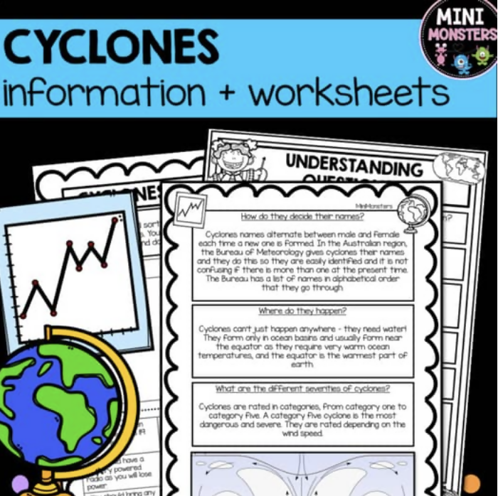 Cyclones Worksheets | Year 3, 4, 5 and 6 Science | Australian Curriculum