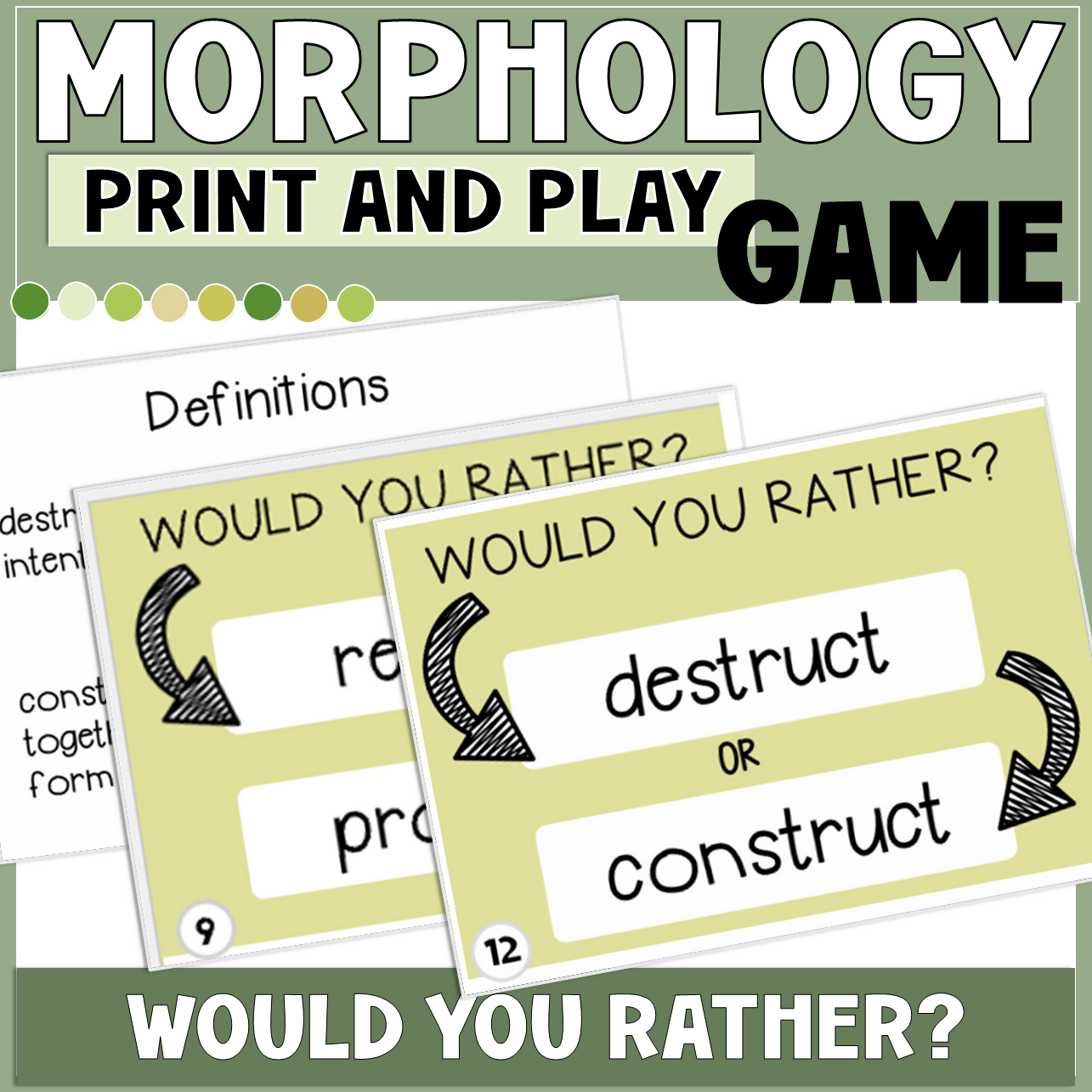 MORPHOLOGY WORD GAME | UPPER PRIMARY | WOULD YOU RATHER? | MORPHOLOGY