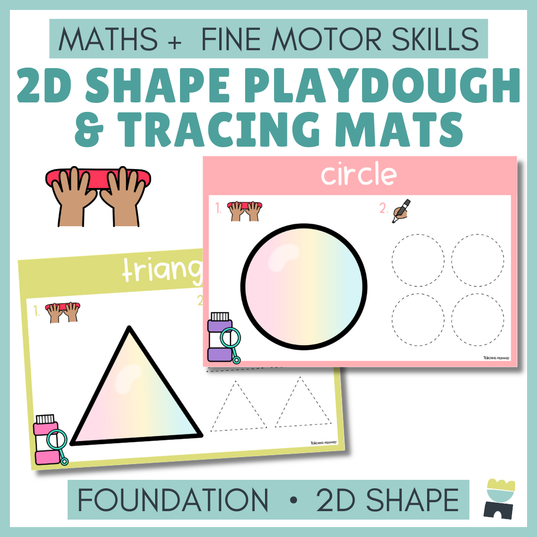 2D Shape Playdough & Tracing Mats | Foundation Maths Centres | Fine Motor