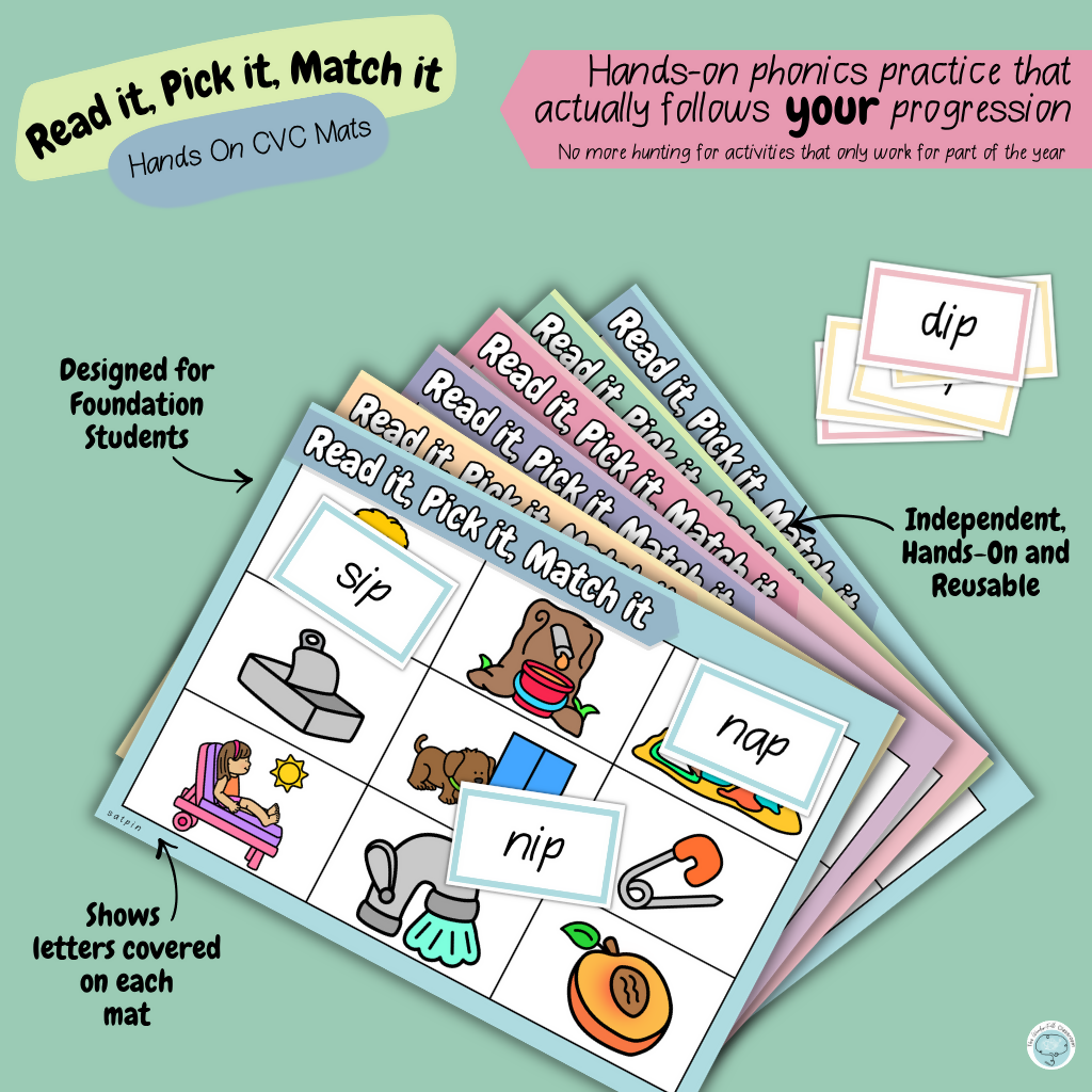 Read It, Pick It, Match It | Hands-On, CVC, Progression-Aligned Mats