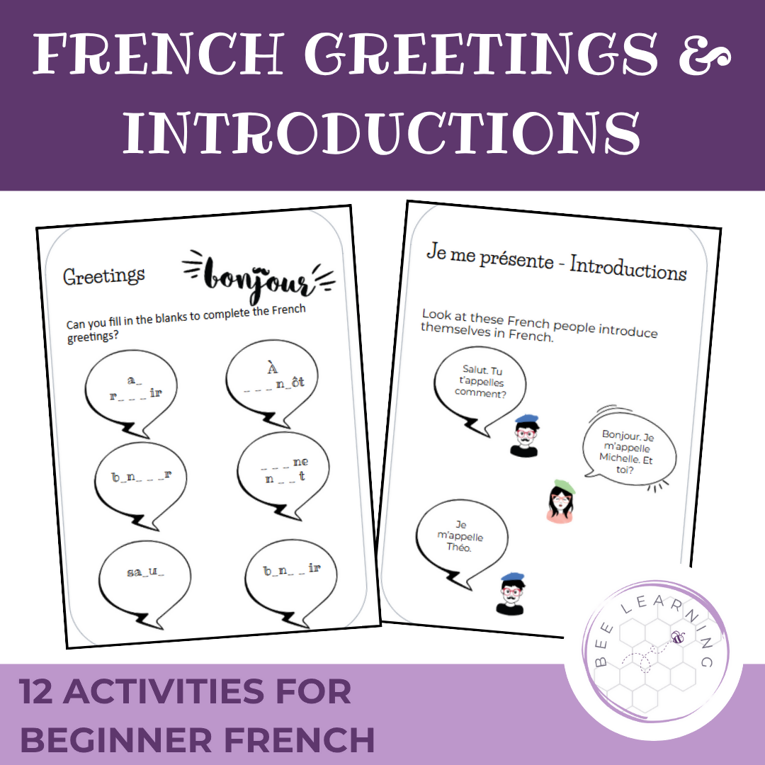 French Greetings & Introductions | Speaking, Reading & Writing Activities