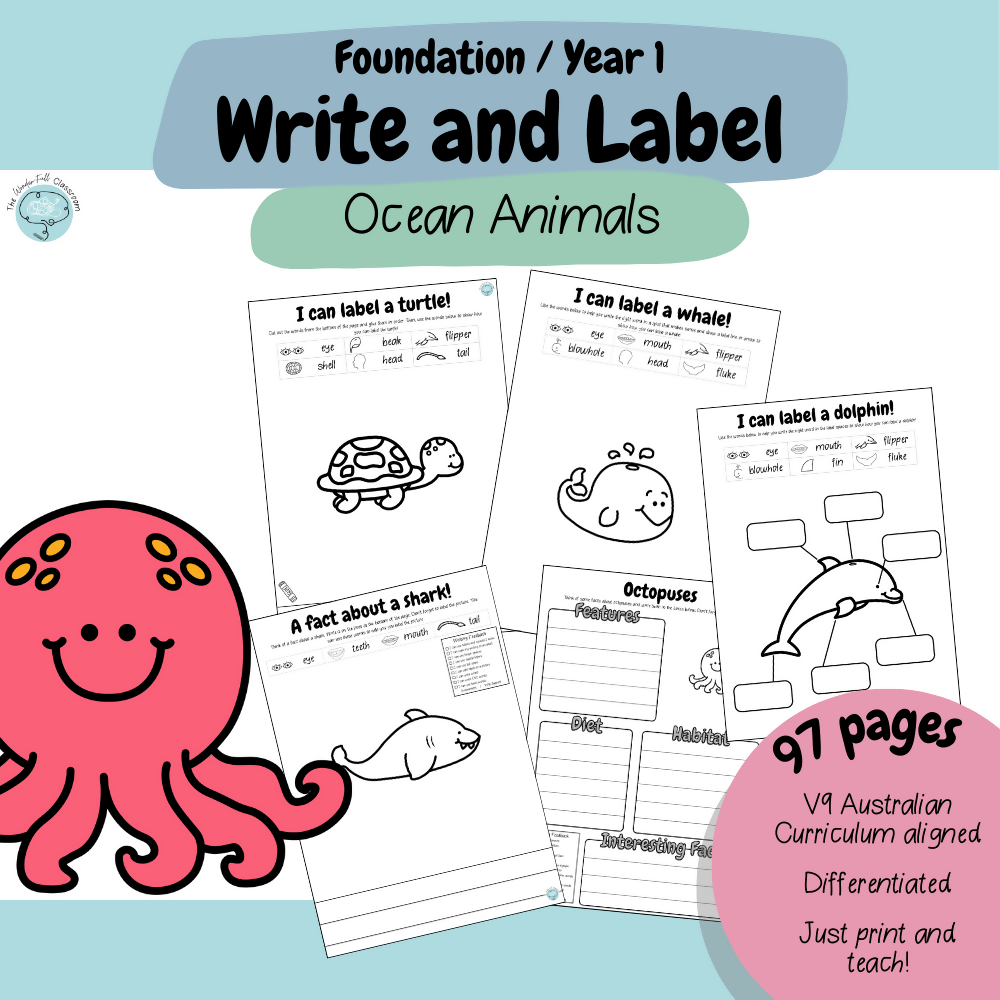 Foundation & Year 1 V9 Differentiated Information Writing - Ocean Animals