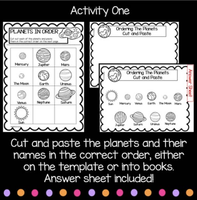Ordering Planets Worksheets | Year 5 Science | Australian Curriculum
