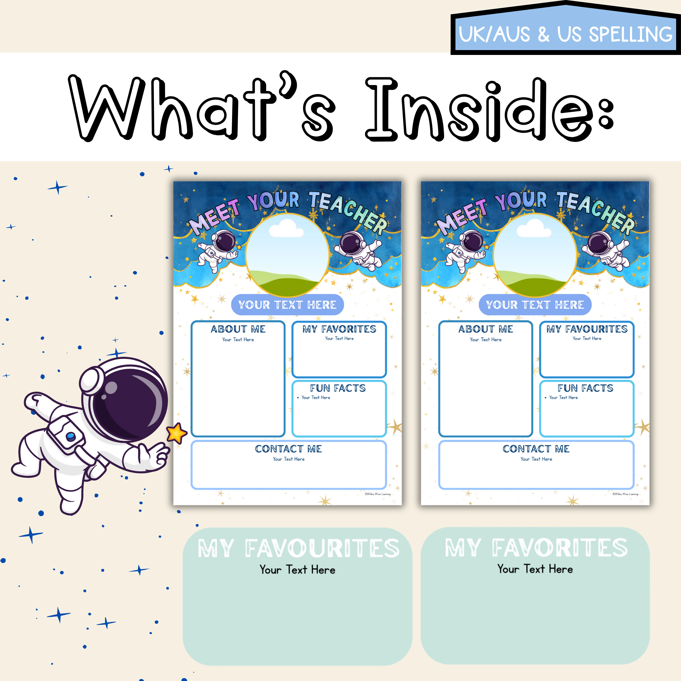 Galaxy Dreams Meet the Teacher Template Editable Back to School Classroom Decor