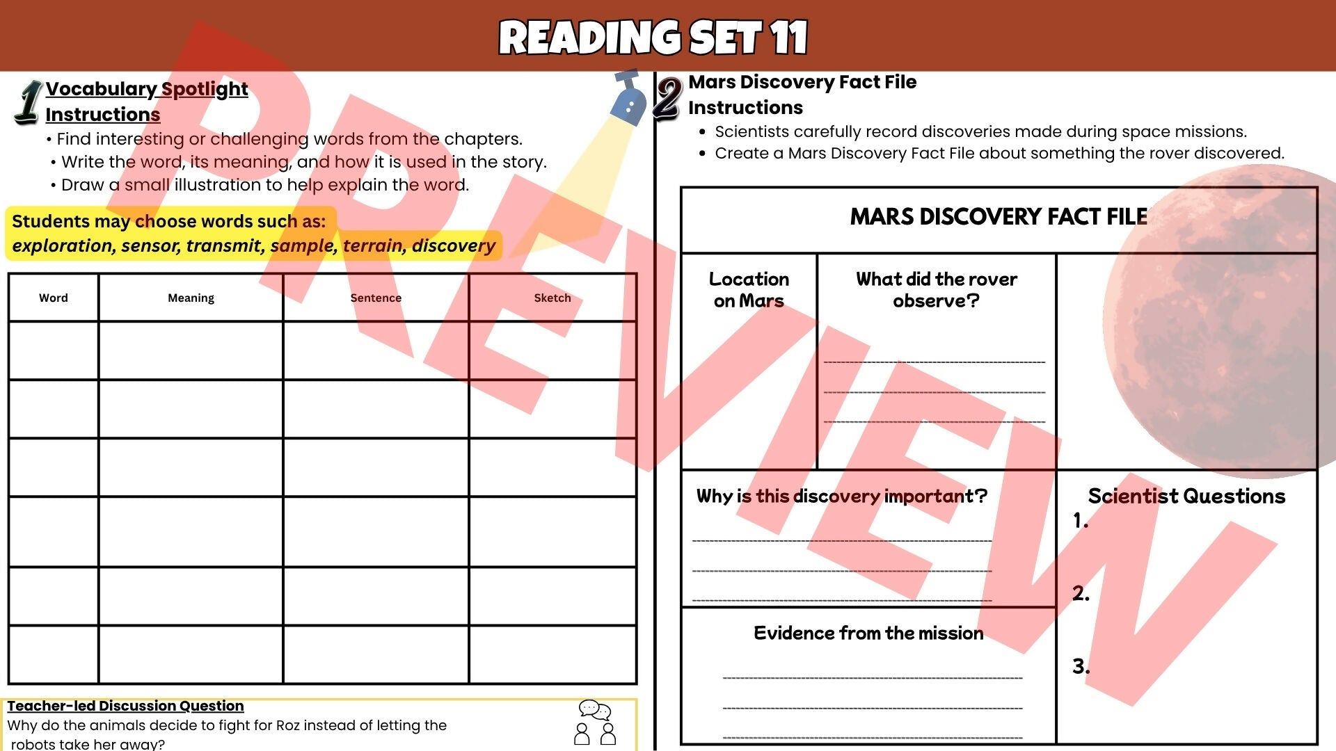 A Rover’s Story Novel Study Unit | Comprehension Questions, Vocabulary & Activities | Grades 3–6