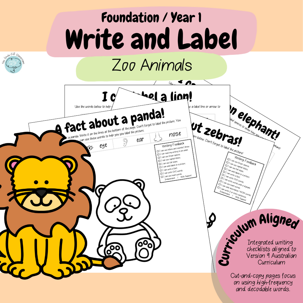 Foundation & Year 1 Differentiated Information Writing - Zoo Animals
