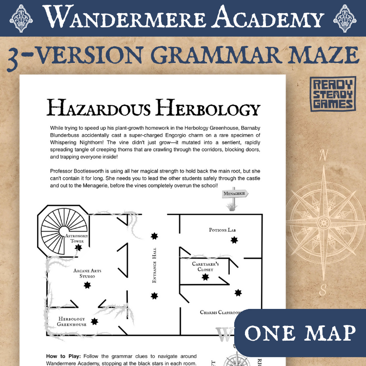 Wandermere Grammar Maze | Self-Checking English Game | 3 Versions | Years 5–6