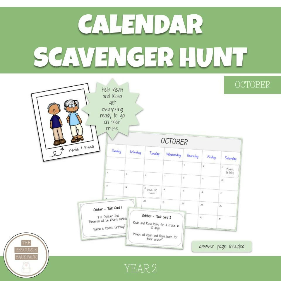 Calendar Scavenger Hunt | October