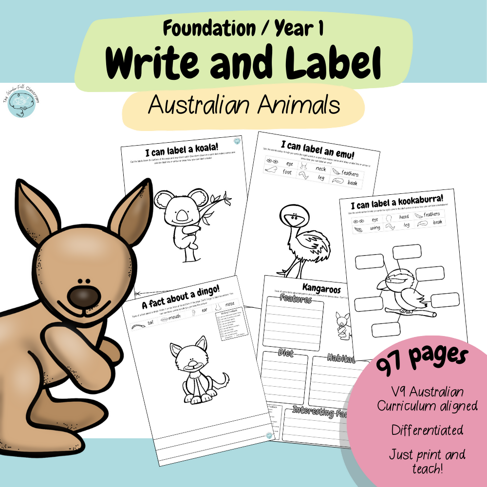 Foundation & Year 1 V9 Differentiated Information Writing - Australian Animals
