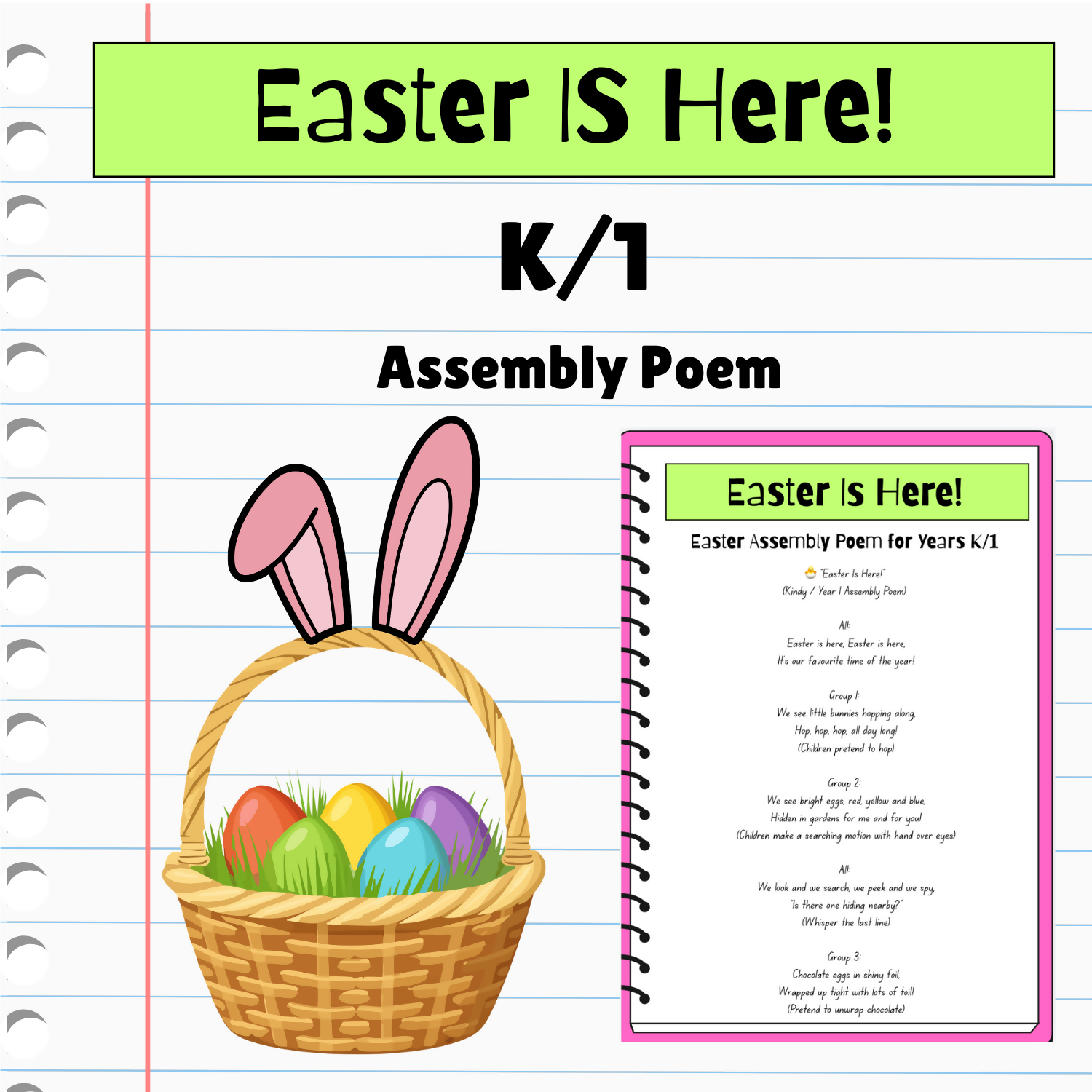 Easter Is Here! - A Kindy / Year 1 Assembly Poem & Performance Script