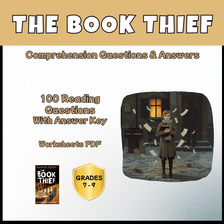 The Book Thief Novel Study Reading Comprehension PDF | 100 Questions + Answer Key | Year 7–9
