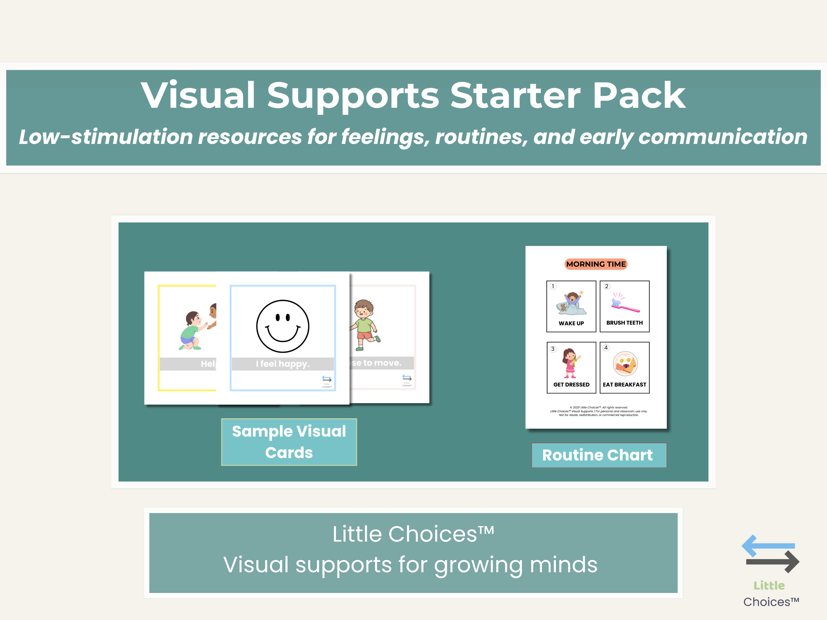 Free Visual Supports Sampler | Feelings, Communication, Routines & Transitions