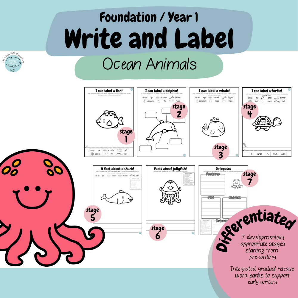 Foundation & Year 1 V9 Differentiated Information Writing - Ocean Animals