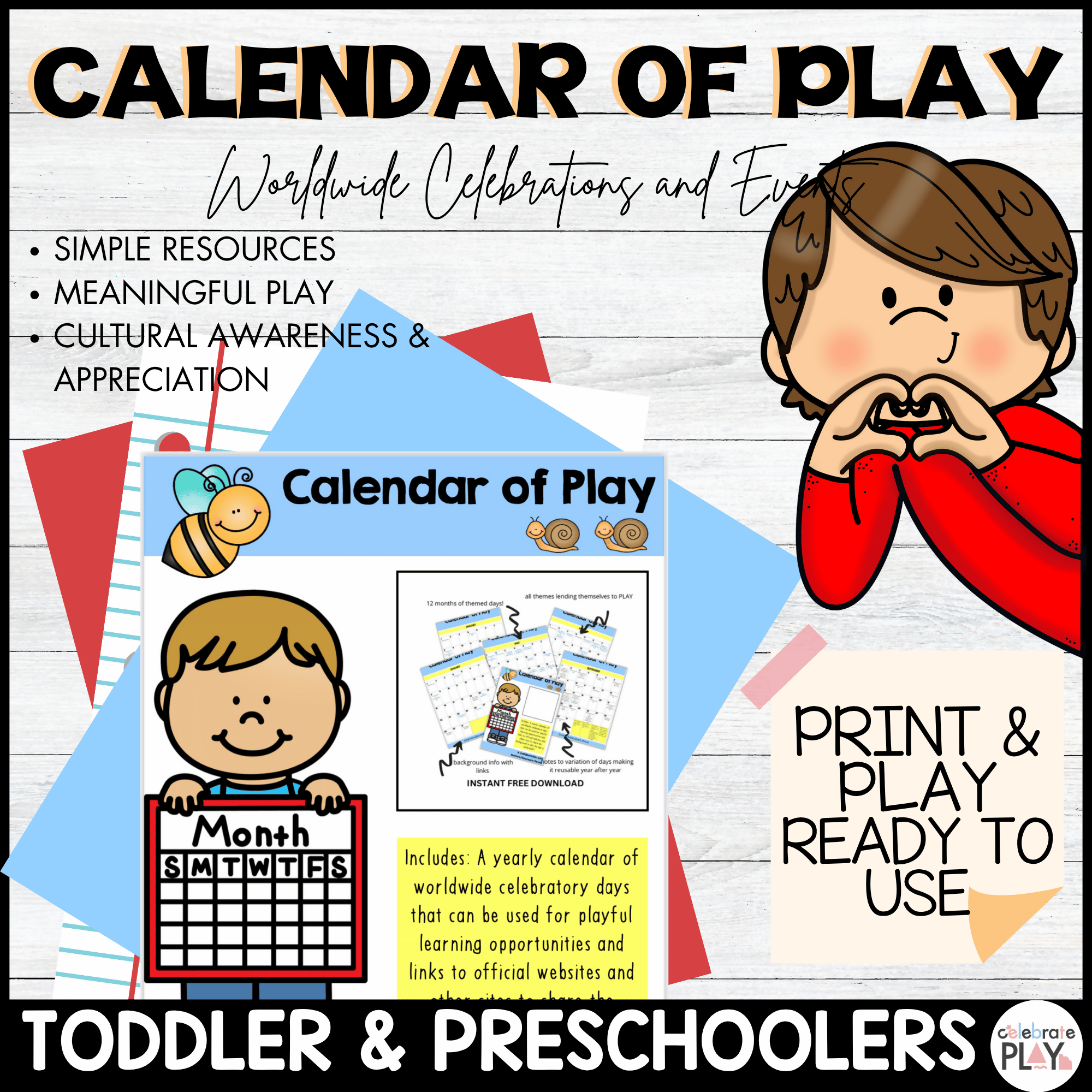 CALENDAR || PLAY BASED LEARNING || WORLDWIDE CELEBRATIONS + EVENTS