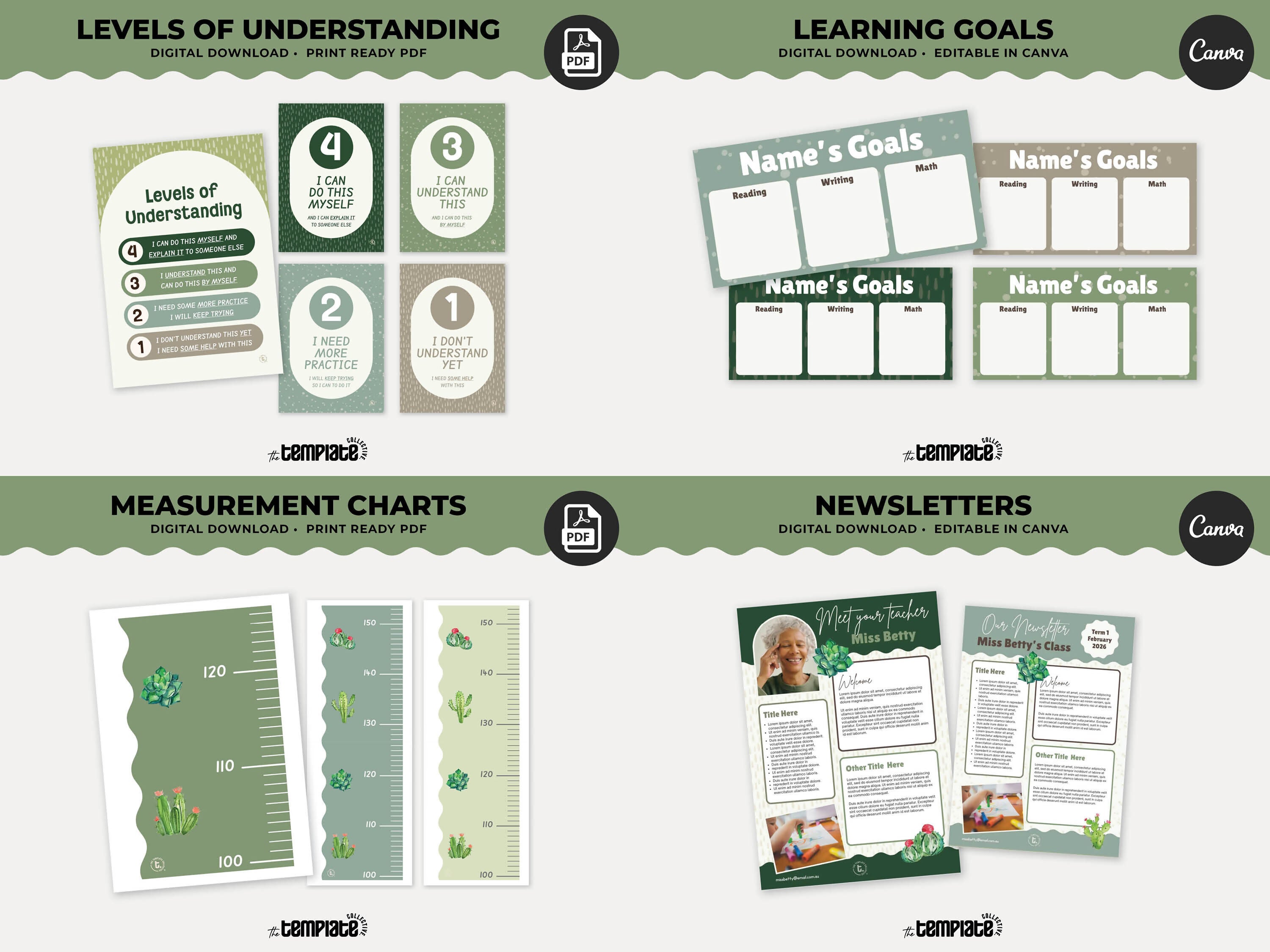 Cactus Cove Classroom Decor Bundle • Boho Cactus Classroom Theme • Bulletin Board Decor • Teacher Resources • Editable & Printable