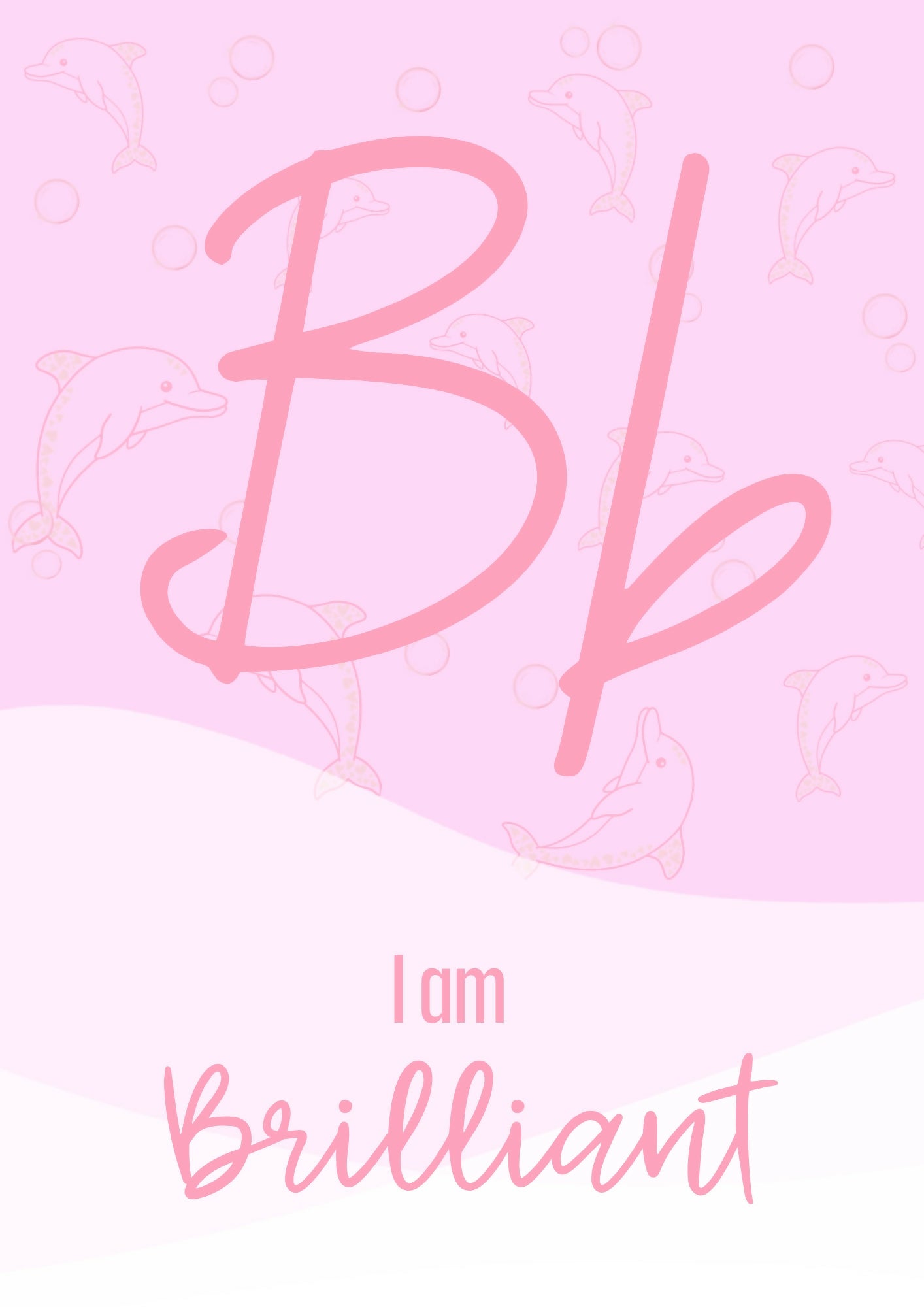 Alphabet Affirmation Posters "I am" - Sweet Tides Pastel Ocean Decor