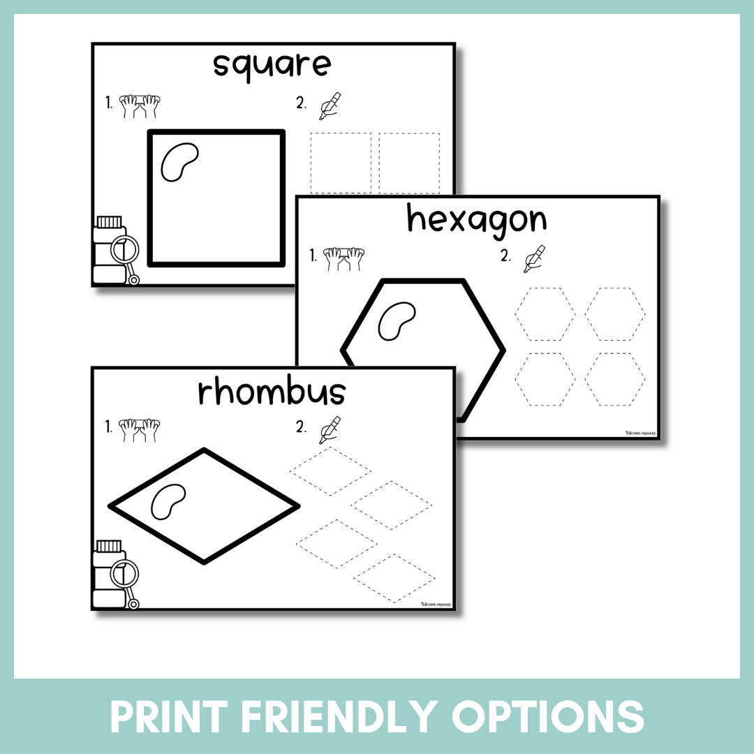 2D Shape Playdough & Tracing Mats | Foundation Maths Centres | Fine Motor