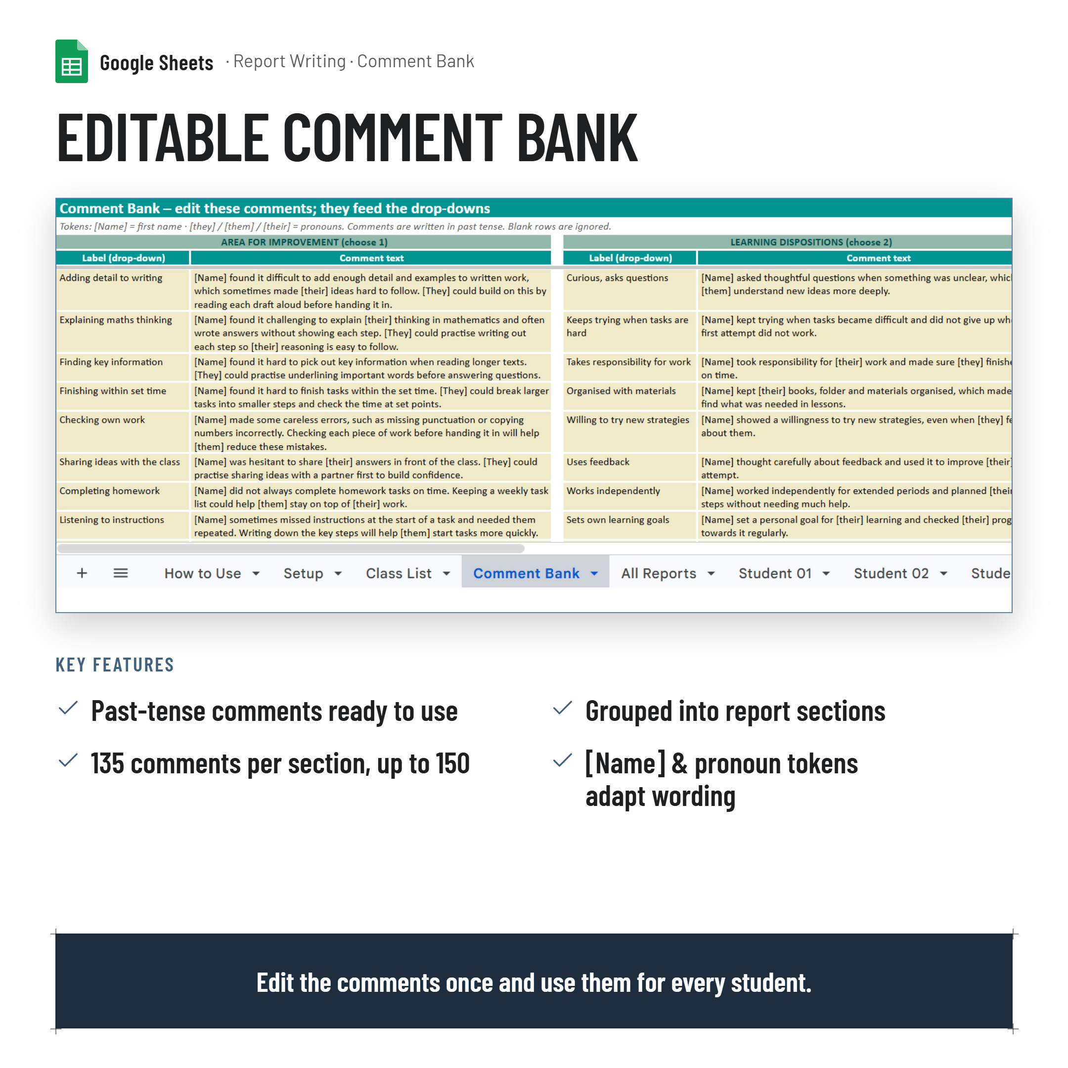 Report Writing Generator| Google Sheets