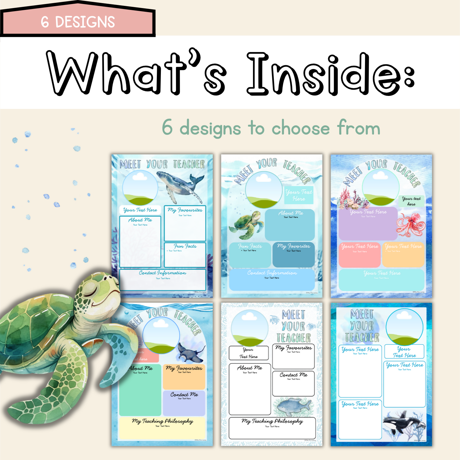 Ocean Blue Meet the Teacher Template | Editable Back to School Classroom Decor