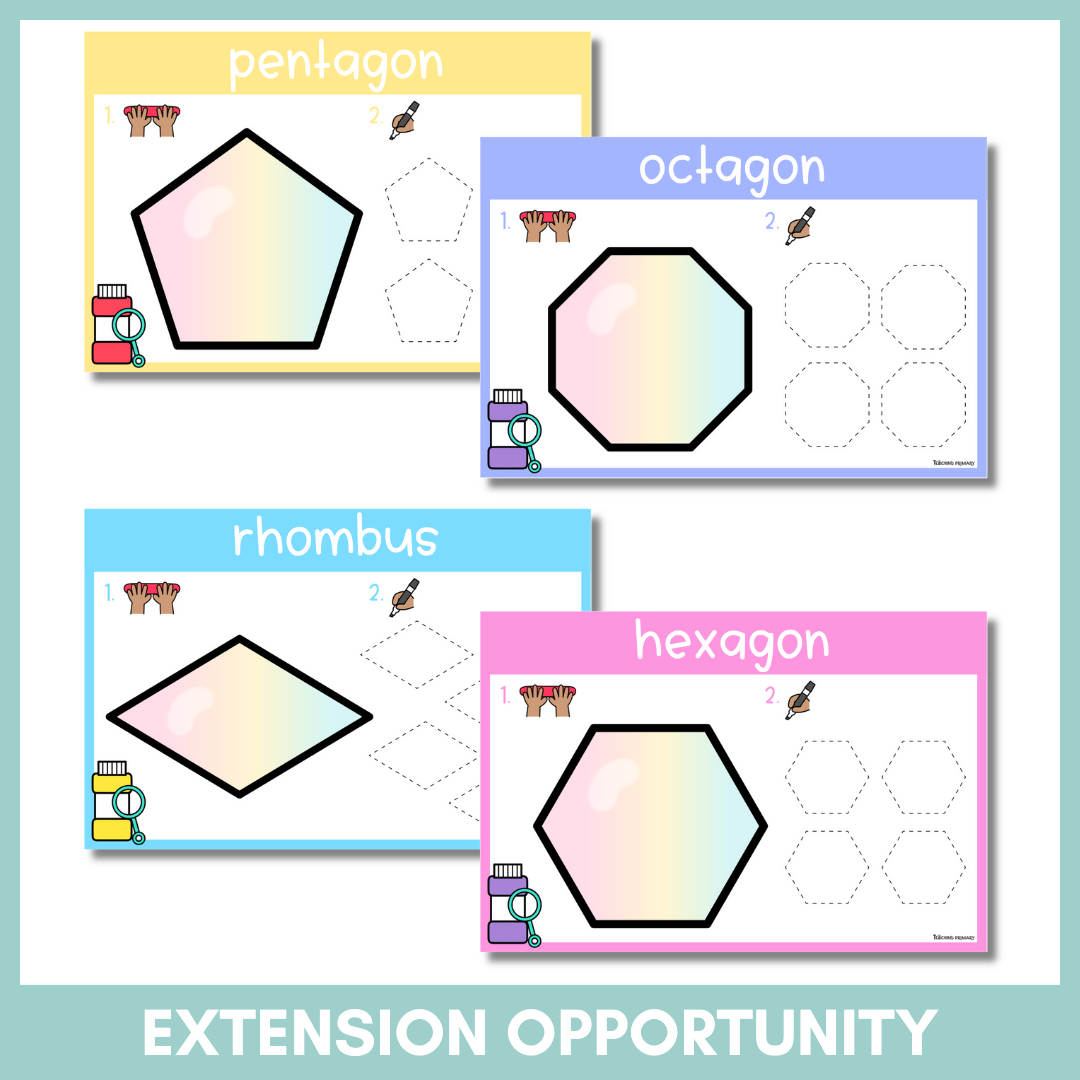 2D Shape Playdough & Tracing Mats | Foundation Maths Centres | Fine Motor