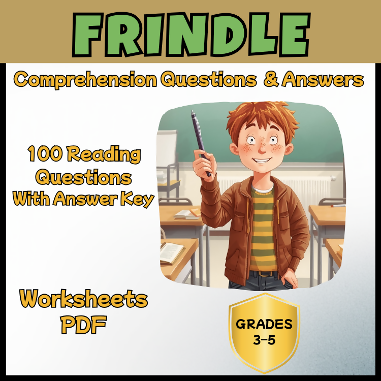 Frindle Comprehension Questions and Answer Key PDF | Andrew Clements Novel Worksheets for Grades 3–6