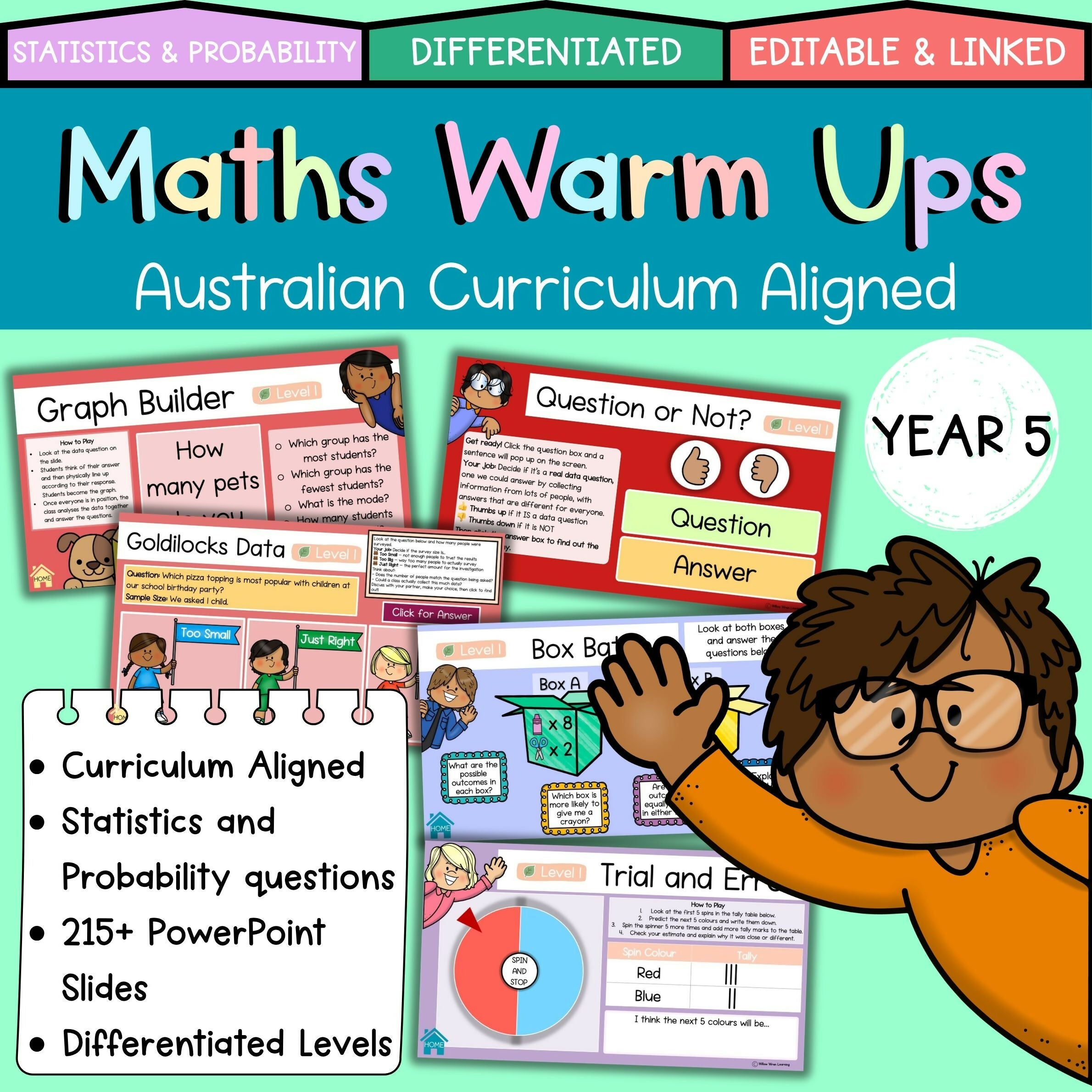 Year 5 Maths Warm Ups I Statistics & Probability I Australian Curriculum V9
