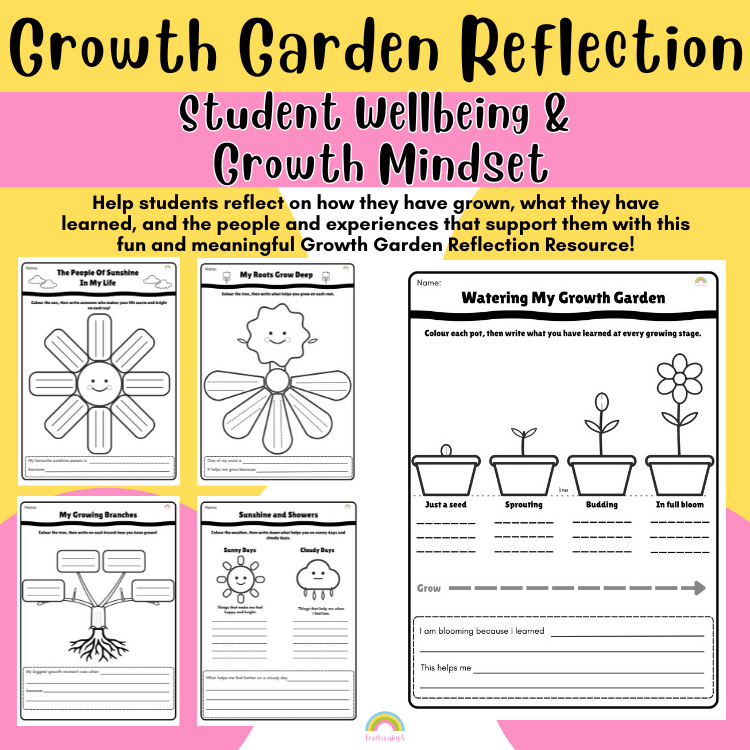 Growth Garden Reflection Worksheets | Student Wellbeing & Growth Mindset