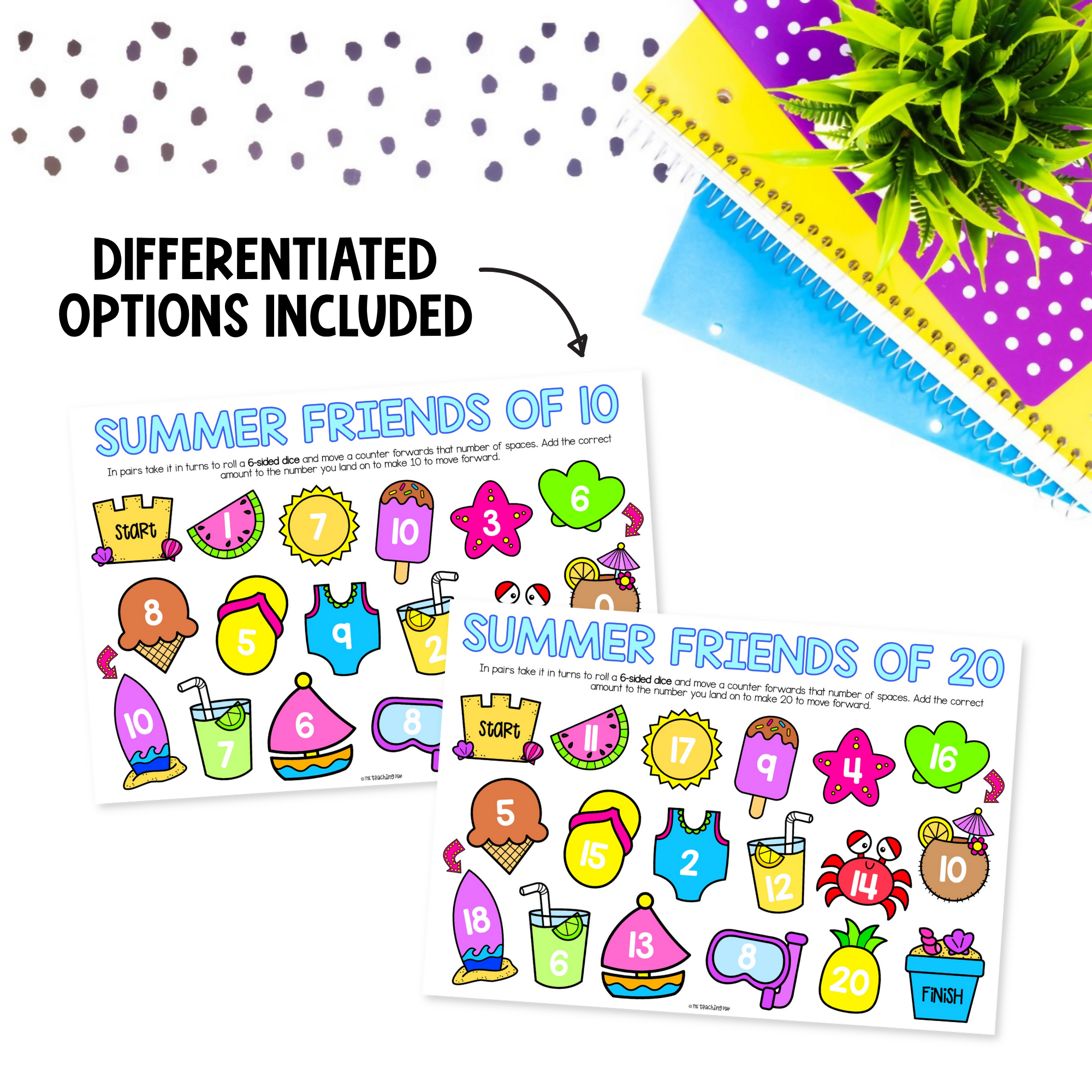 Addition to 20 Board Games | Addition Strategy Games | Math Centers | Addition to 10 & 20 Fluency Practise