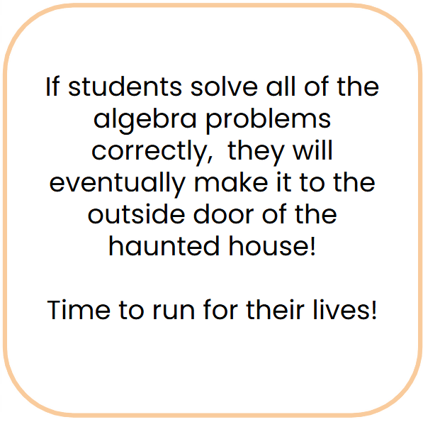 Algebraic Equations Haunted House Escape Room - Google Slides & Power Point