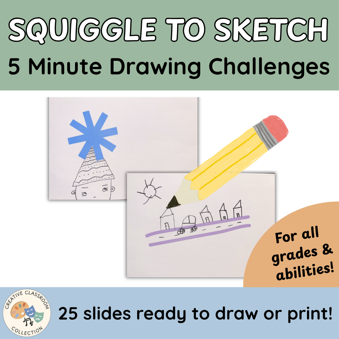 FREE 5 Minute Drawing Challenges Warm Up Transition Activity