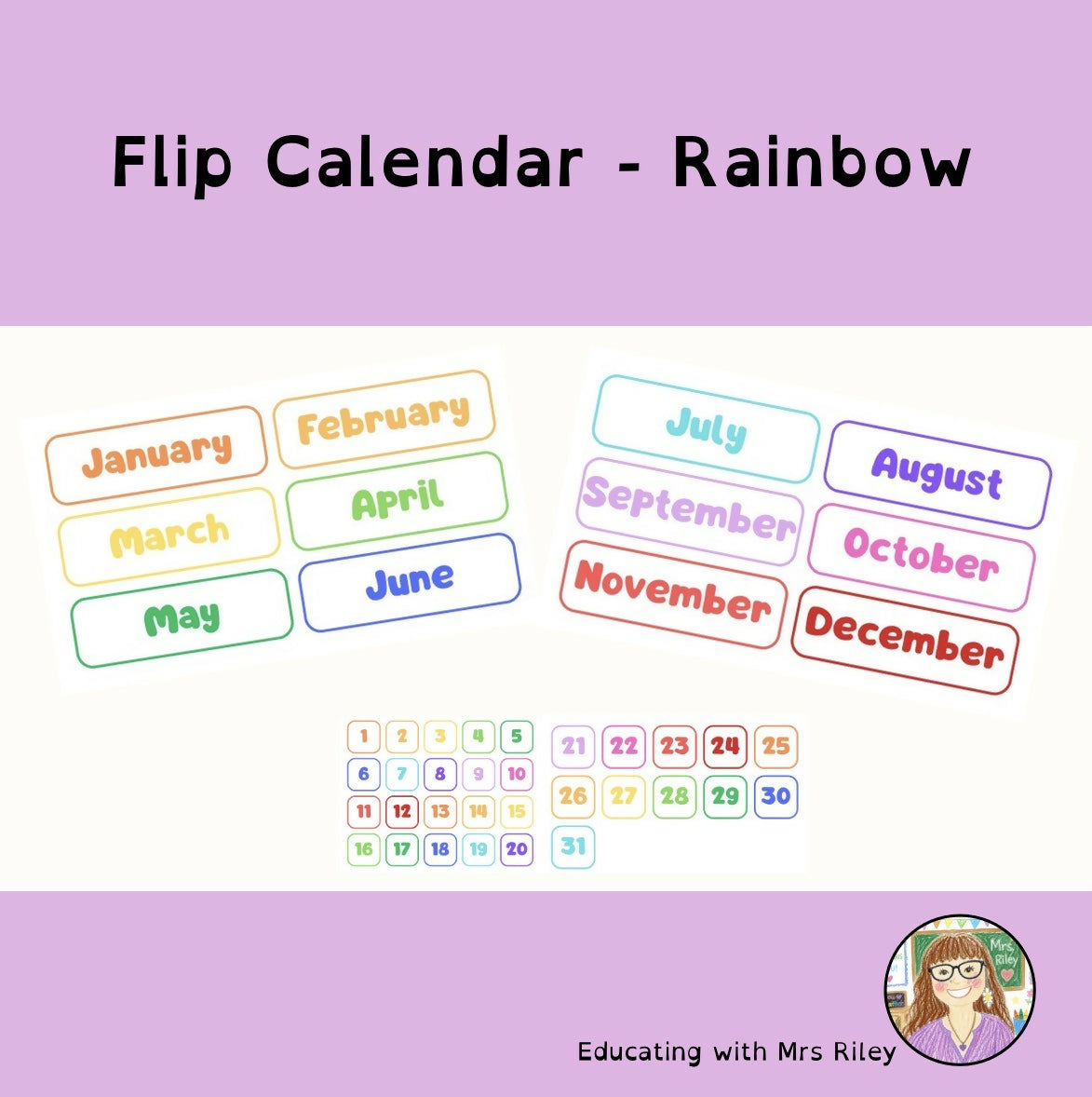 Flip Calendar - Rainbow