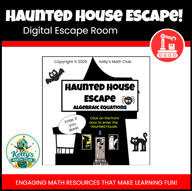 Algebraic Equations Haunted House Escape Room - Google Slides & Power Point