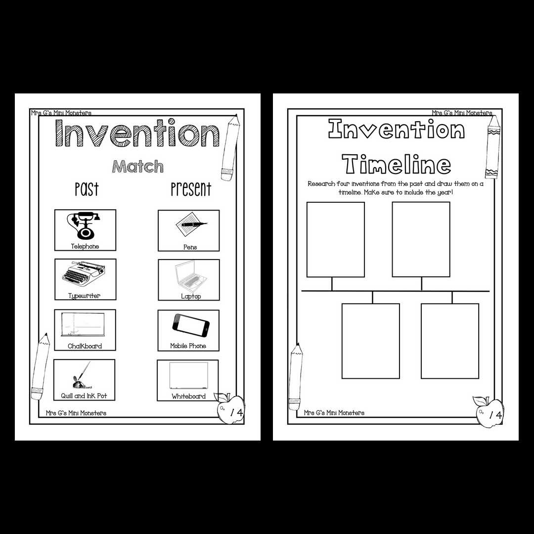Inventions Worksheets, Timeline and Design Activities | Year 2 3 HASS Technologies