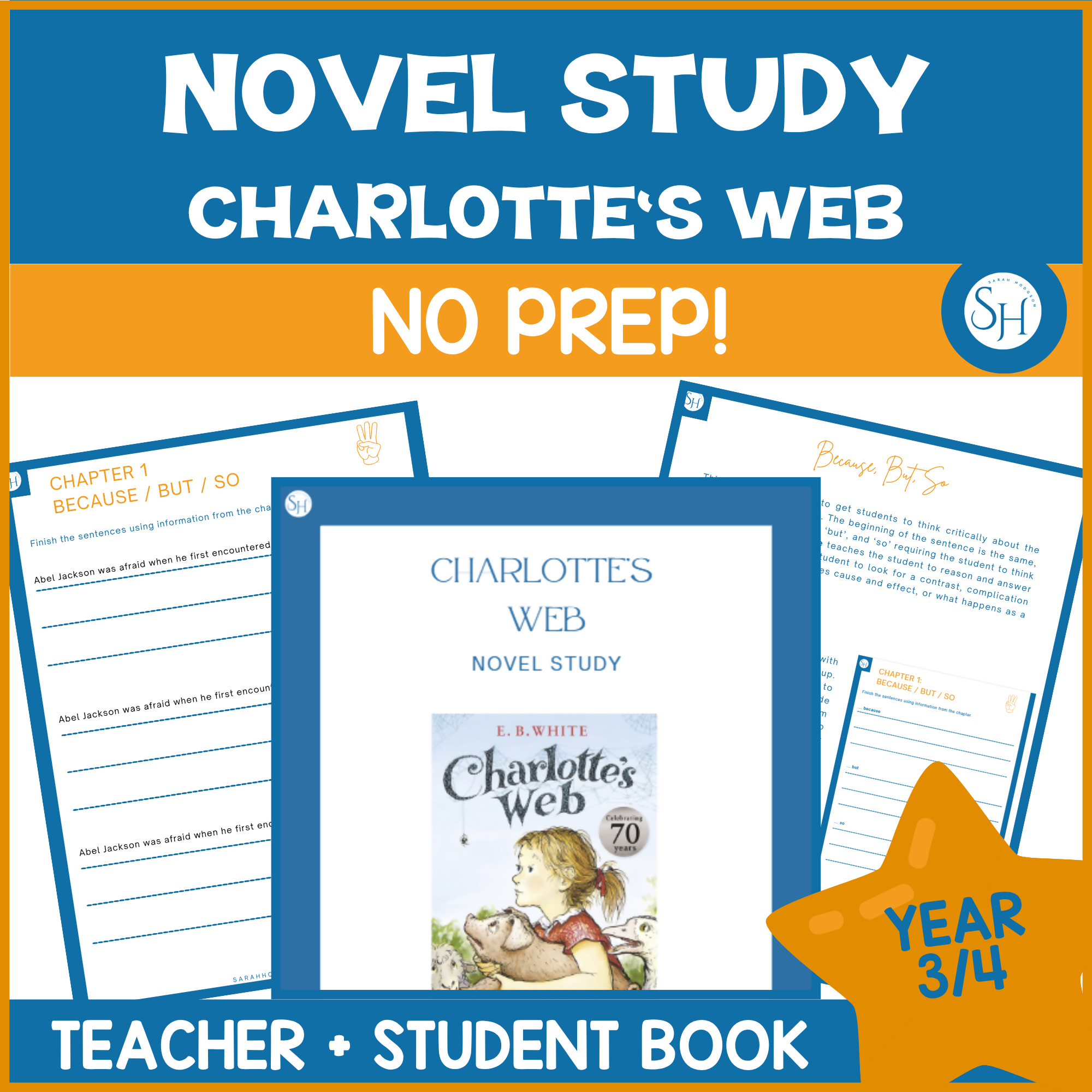 Charlotte’s Web Novel Study | Years 3–4 | Teacher + Student Booklet | TWR-Aligned