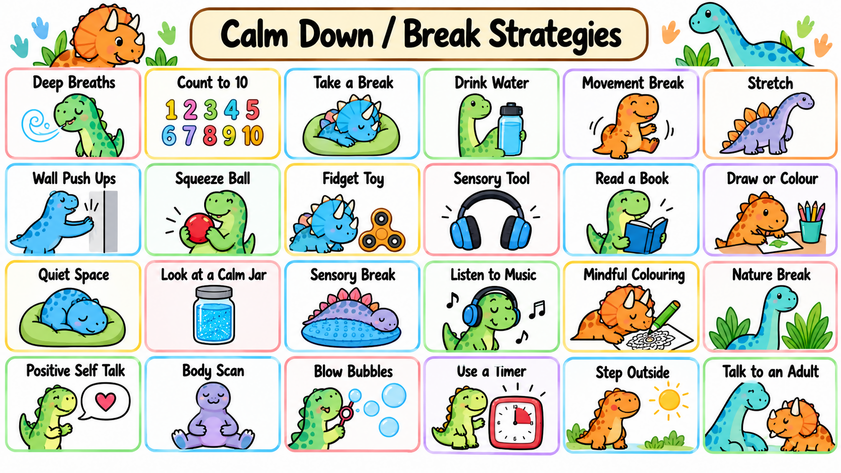Dinosaur Visual Timetable & Support Cards | Primary Visual Supports