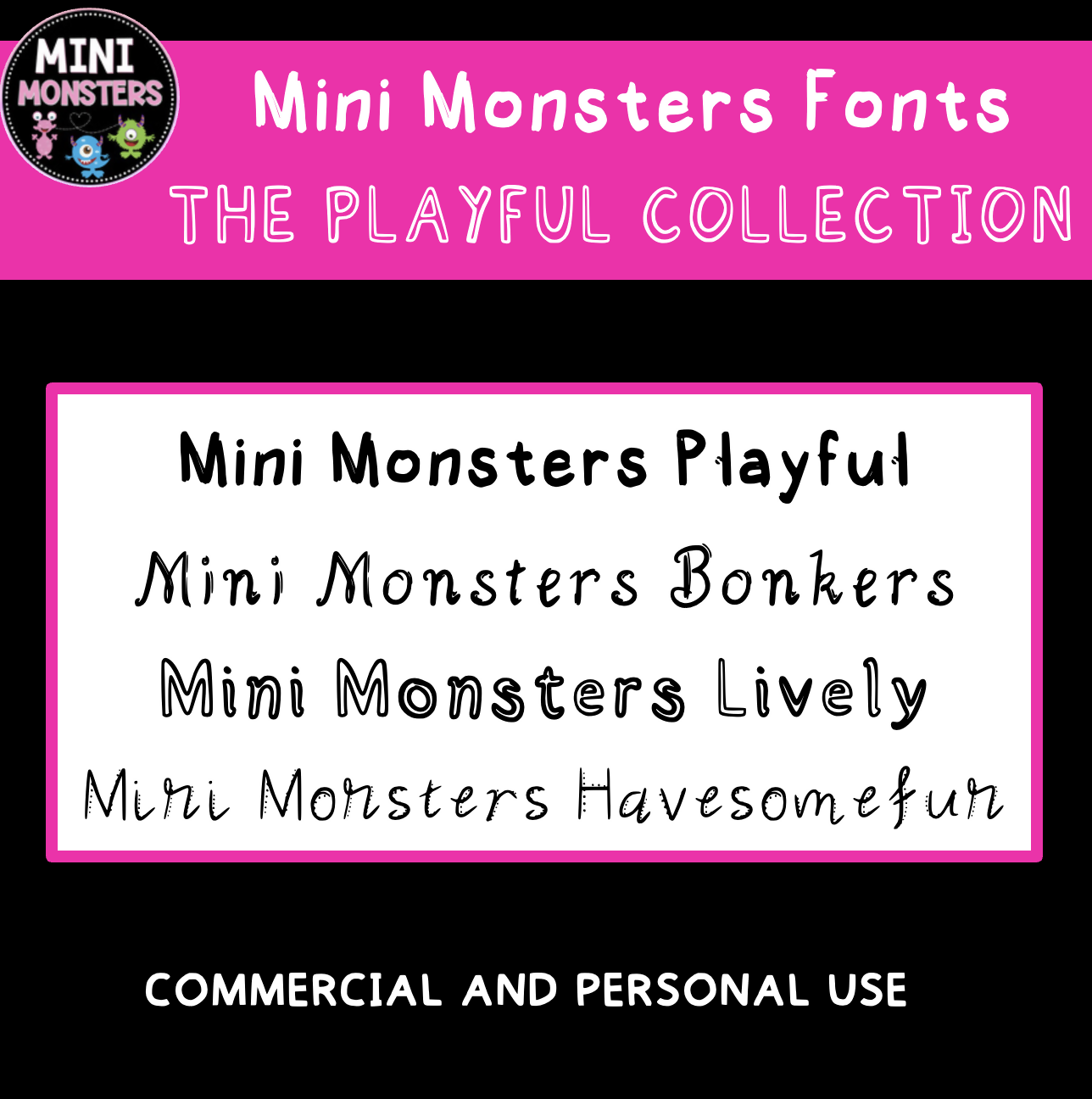Playful Classroom Fonts | The Playful Collection | 4 Original Hand-Made Fun Fonts | OTF + TTF Commercial Use