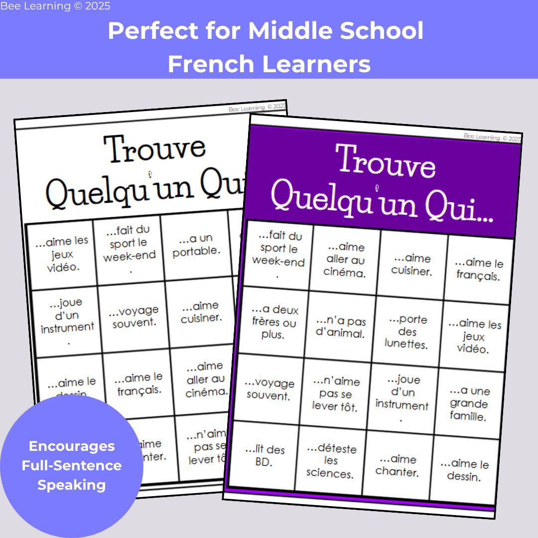 Find Someone Who French Speaking Game | Beginner French Activities | Year 8