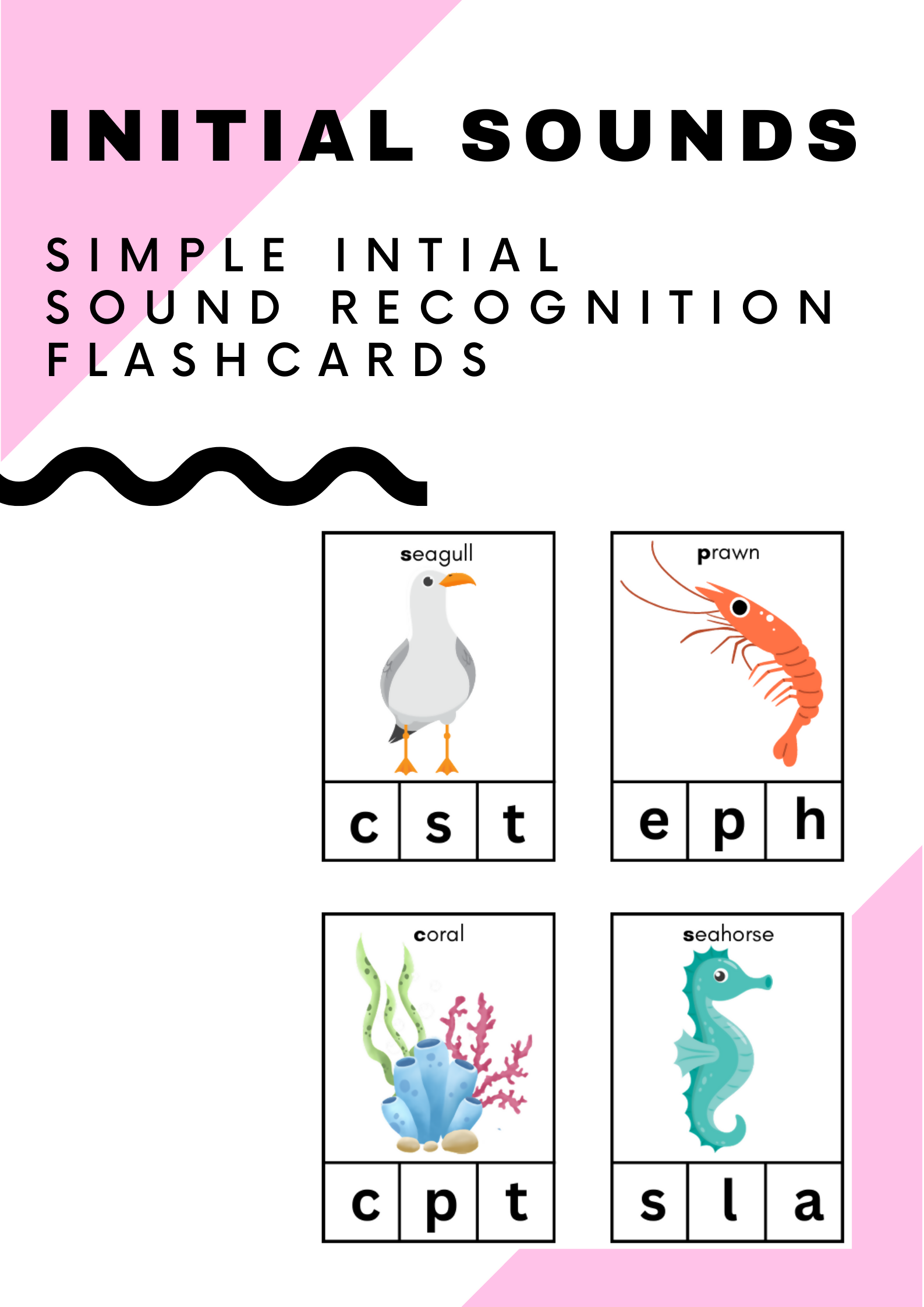 Sea Creature Intial Sounds Flashcards