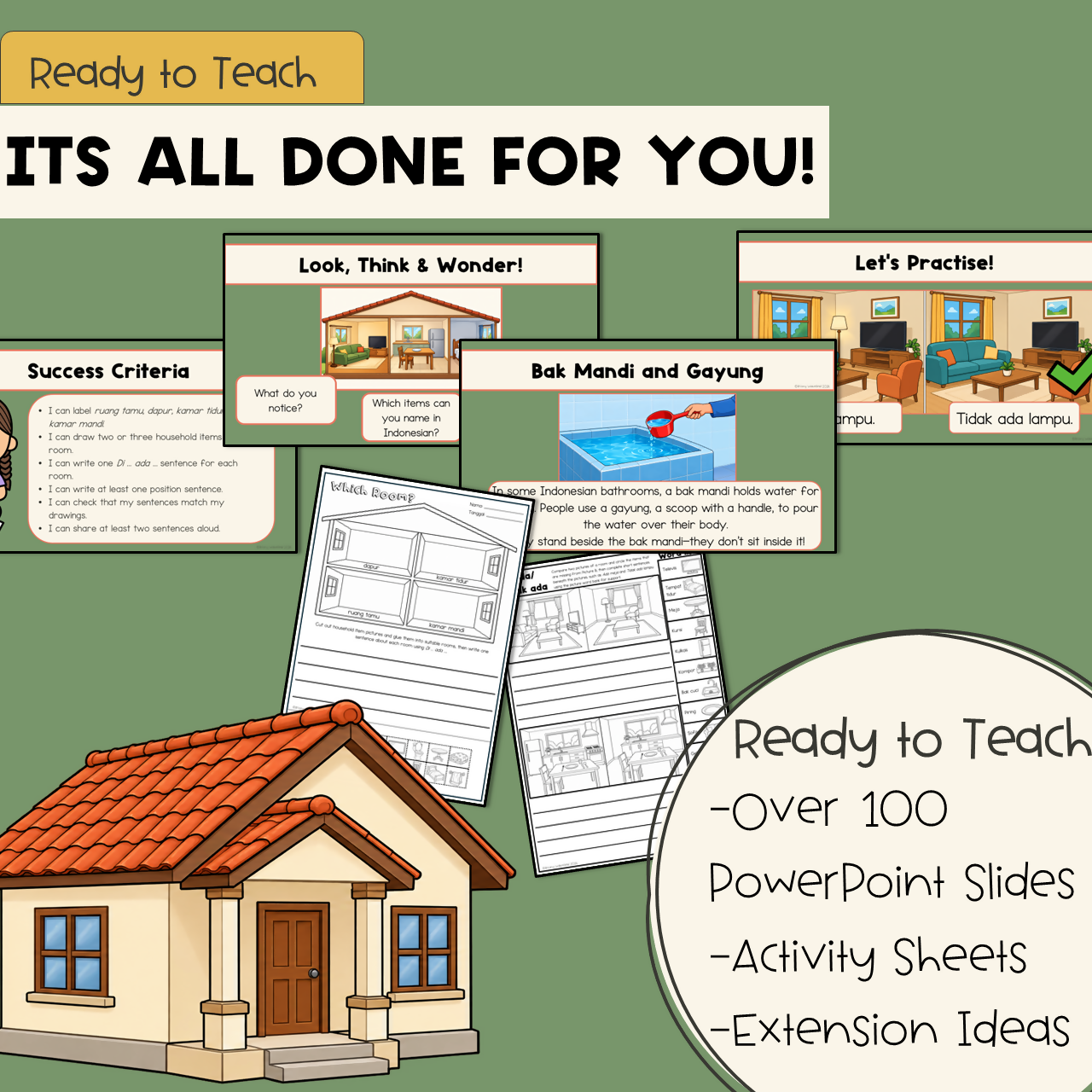 Indonesian House Unit | Years 3–4 | Australian Curriculum, PPT & Printables