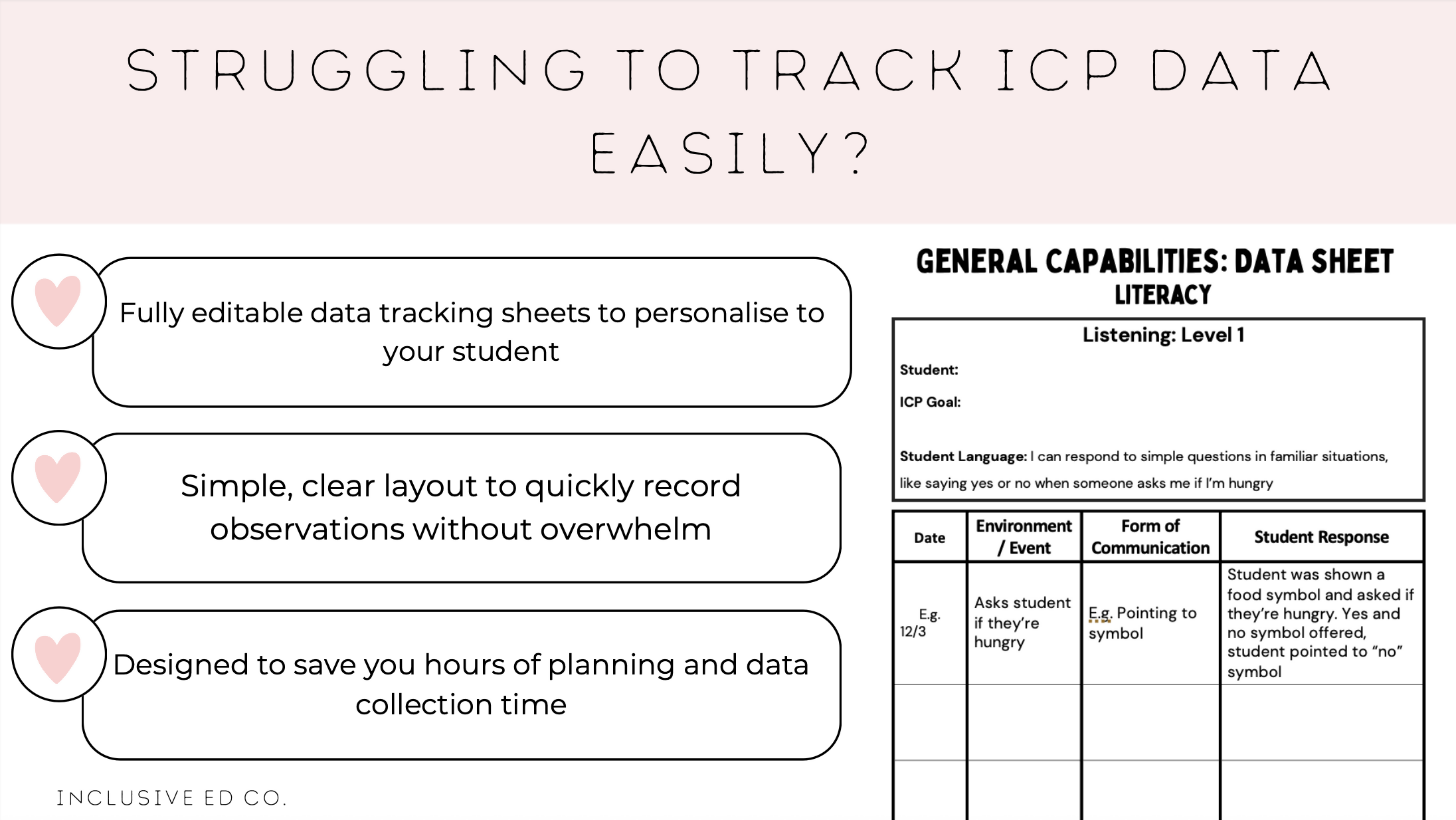 Editable HICP Data Tracking System | ICP Data Collection Sheets